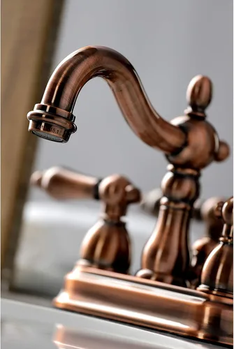 Vista 4 de Kingston KB160ALAC - Grifo de baño central de 4 pulgadas, cobre antiguo
