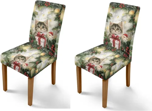 Vista 52 de Rnyleeg Juego de 1 fundas para sillas de comedor de Navidad, fundas para sillas de comedor, diseño étnico, diseño étnico, suave, lavable, para Arco