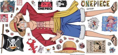 Vista 5 de RoomMates RMK5439GM Calcomanía de Pared One Piece Luffy, Rojo