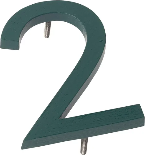 Vista 7 de Montague Metal Products MHN-04-F-HG1-1 Números de casa de dirección flotantes modernos de aluminio cepillado sólido, 4 pulgadas, verde cazador