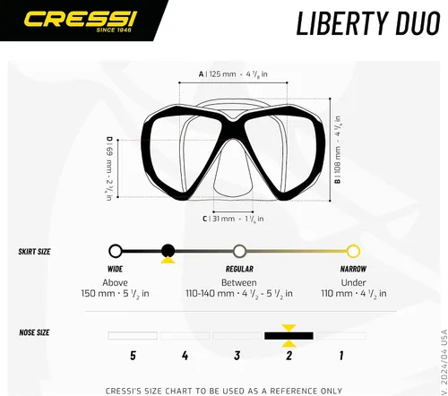 Vista 5 de Cressi Perfect View Scuba Diving, Snorkeling Mask in Pure Comfortable Silicone - Liberty Duo: Designed in Italy