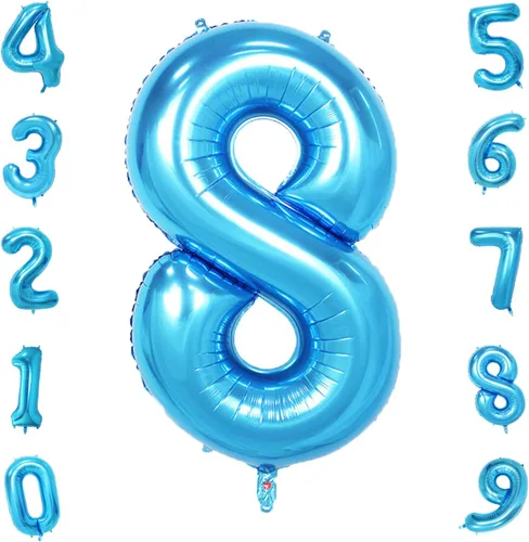 Vista 8 de Globo azul con el número 0, 40 pulgadas, Mylar premium, reutilizable, para decoración de fiesta de cumpleaños