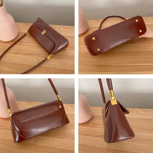 Vista 7 de Pequeño bolso de hombro de embrague para las mujeres mini bolso de mano de cuero con cierre de hebilla