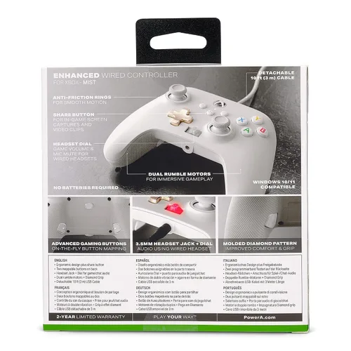 Vista 10 de PowerA Enhanced Wired Controller for Xbox Series XS - Mist gamepad wired video game controller gaming controller Xbox Series XS