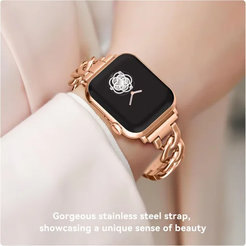 Vista 6 de Musk-MSKR Watch Bands for Women Compatible with Apple Watch Band 38mm 40mm 41mm 42mm 44mm 45mm 46mm 49mm Adjustable Metal Band Cowboy Steel Chain