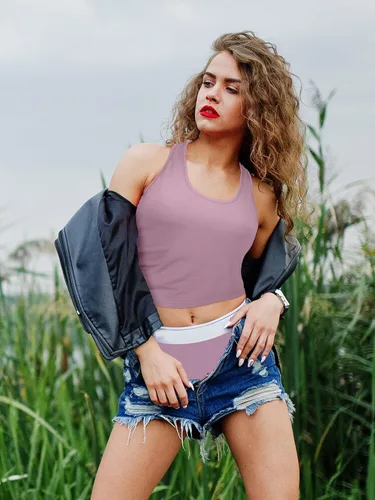 Vista 6 de Paquete de 6 camisetas básicas deportivas sin mangas con espalda cruzada para mujeres y niñas, uso diario