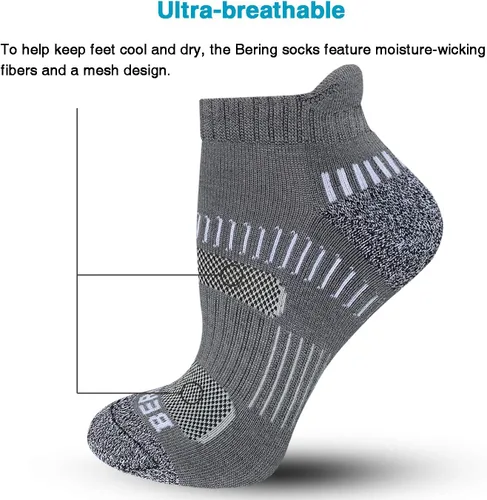 Vista 4 de BERING Women's Performance Athletic Ankle Running Socks (6 Pack)