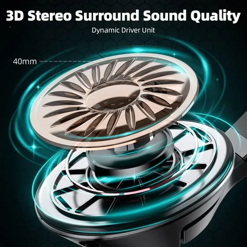 Vista 2 de Auriculares inalámbricos para juegos de 2.4 GHz para PC, PS5, PS4, MacBook, con micrófono, auriculares Bluetooth para juegos para teléfono celular