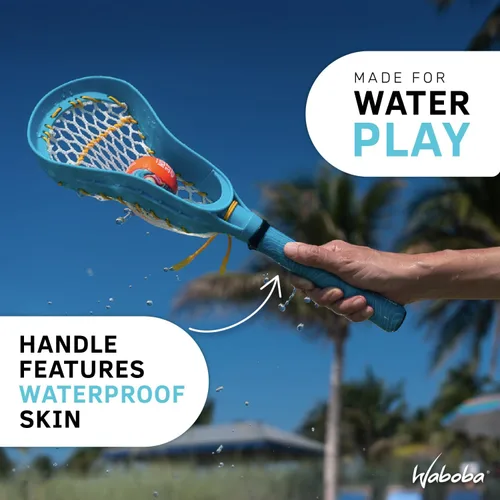 Vista 5 de Waboba Mini juego de lacrosse de agua divertido para juegos de playa y juegos de piscina, viene con una pelota de rebote de agua original