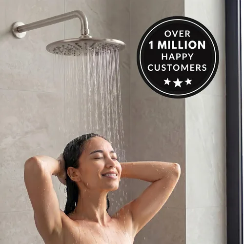 Vista 7 de Aqua Elegante cabezal de regadera de lujo de 9 pulg. – La mejor regadera con caída de lluvia e inyección de aire
