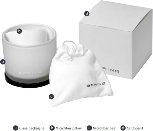 Vista 2 de BERING Reloj analógico de cuarzo para hombre con correa de piel de becerro y cristal de zafiro