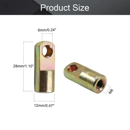 Vista 2 de Othmro 2 unids Cilindro Clevis Y Junta M6x1 Rosca Hembra Y Conector 1.102 in Longitud Cilindro de Aire Rod Cilindros de Cilindro Cilindros de Aire