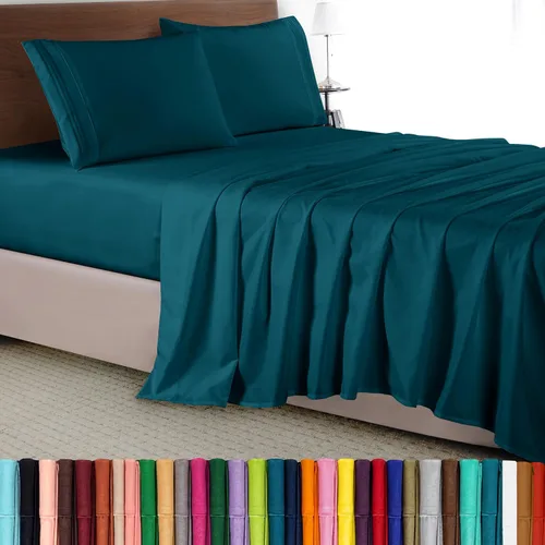 Vista 30 de Elegant Comfort - Juego de sábanas de lujo de 4 piezas - Ropa de cama de lujo de 1500 hilos, calidad de hotel prémium, microfibra, resistente a