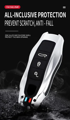 Vista 5 de ontto Funda para llavero con llavero compatible con Porsche 2010 en adelante