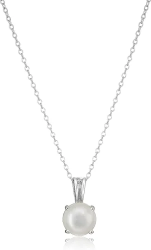 Vista 48 de Amazon Essentials Collar con colgante de piedra natal de corte redondo de plata de ley de 18 pulgadas (anteriormente colección Amazon)