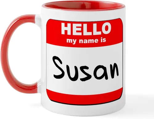 Vista 13 de CafePress Taza de café de cerámica con texto en inglés «Hello My Name Is Mary», de 11 oz (11.0 fl oz)