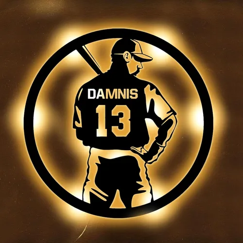 Vista 14 de Regalos de béisbol personalizados para niños y niños, letreros de neón personalizados para decoración de pared, luces de neón deportivas, barra LED