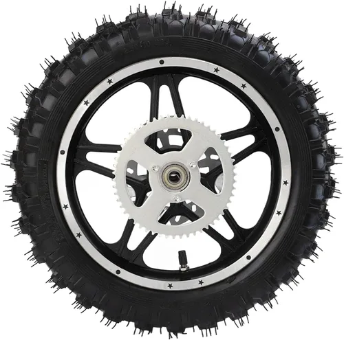 Vista 7 de Rueda de freno de disco para neumáticos traseros, rueda trasera de metal de goma 2.5‑10 con rueda dentada de disco y conjunto de neumáticos