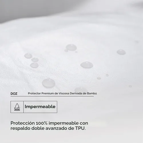 Vista 2 de DOZ - Protector de colchón, 100% viscosa derivada de bambú, funda de colchón de tela de aire 3D, 100% impermeable, ultrasuave, silenciosa, lavable a