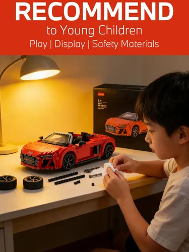 Vista 7 de RASTAR 1440PCs Building Bricks for Audi R8 Spyder Model Car Kit, 93800