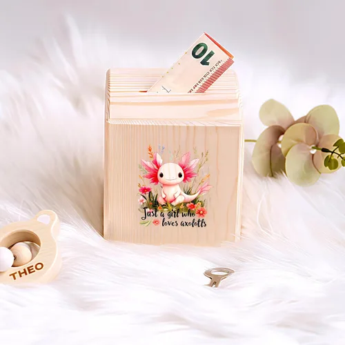 Vista 5 de Alcancía de ajolote para dinero, regalos para adolescentes y niñas, amantes de los ajolotl, accesorios temáticos, artículos de decoración