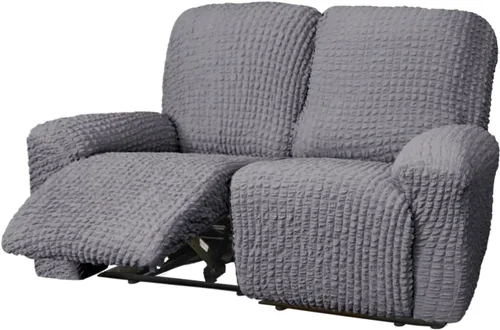 Vista 32 de vctops 4 fundas para sillas reclinables con textura de sirsaca a cuadros, suaves y elásticas, protector de muebles antideslizante con parte inferior
