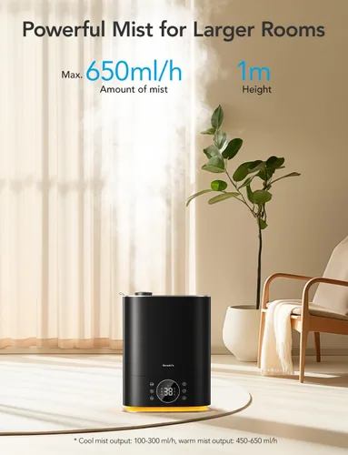 Vista 3 de GoveeLife Humidificadores de 7L para Dormitorio, Humidificador Inteligente de Relleno Superior de Niebla Fría y Cálida para Habitación Grande, Modo