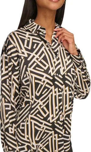 Vista 4 de Karl Lagerfeld Paris Blusa deportiva oversize para mujer
