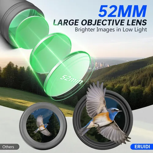 Vista 5 de Binoculares 20x52 para Adultos de Alta Potencia - ERUIDI Binoculares para Observación de Aves con Vista de Largo Alcance para Crucero Caza Viaje