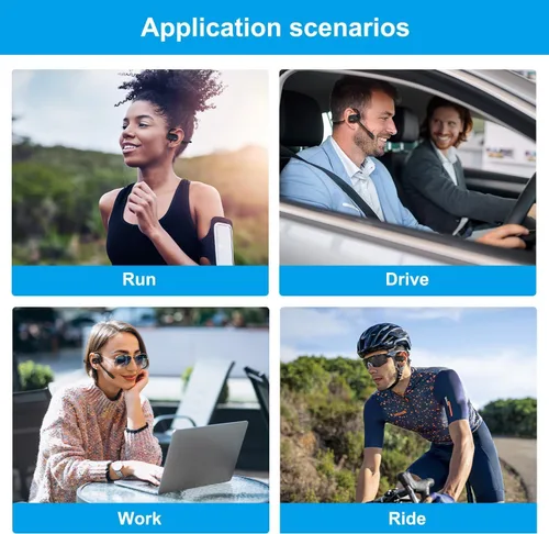 Vista 7 de Auriculares Bluetooth, auriculares inalámbricos Bluetooth V5.4 con micrófono de cancelación de ruido, 12H de reproducción, controlador de diafragma