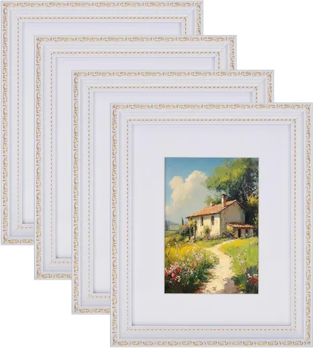 Vista 65 de eletecpro 8x10 Vintage Picture Frame, Glass Cover, Gold, 4-Pack Dorado