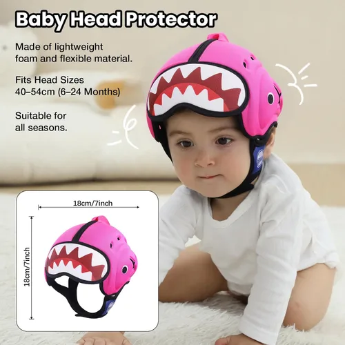 Vista 2 de Mambobaby - Casco protector de cabeza de bebé para gatear, caminar, casco de seguridad, acolchado extra grueso para la frente profunda, ultraligero