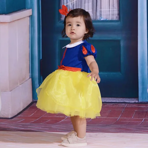 Vista 6 de Baby Girls Princess Dress up Clothes Toddler Soft Romper Costumes OnesieBirthday Party Outfit