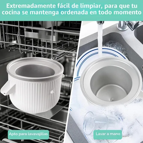 Vista 5 de Accesorio para helado compatible con mezcladores KitchenAid de 4.5/5/6/7 cuartos de galón, hace 2 cuartos de helado, compatible con accesorio