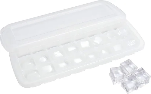 Vista 10 de Bandeja de cubitos de hielo, bandeja de hielo de silicona suave con tapa de polipropileno, bandejas flexibles para cubitos de hielo para congelador