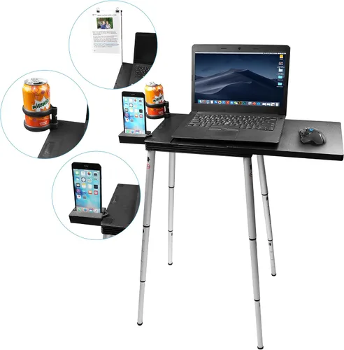 Vista 2 de Tabletote Plus soporte para computadora portátil de altura regulable, liviano, compacto, portátil