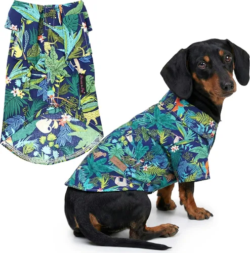 Vista 64 de Parisian Pet Camisa para perro de Amazonia - Ropa de algodón para perros pequeños - Elegante traje tropical para perros - Ropa ligera y suave