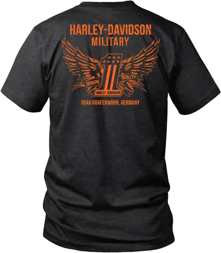 Vista 2 de Militar - Camiseta negra para hombre - USAG Grafenwohr Vintage Eagle