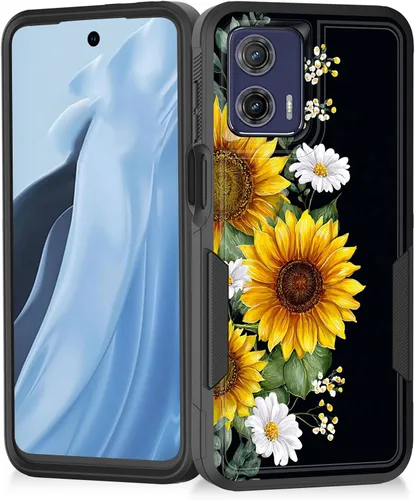 Vista 160 de Funda para Moto G Play 4G 2024, resistente de doble capa híbrida de policarbonato duro, goma suave, a prueba de golpes, funda protectora resistente