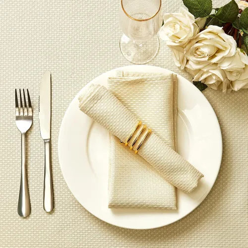 Vista 19 de Mebakuk Juego de 6 servilletas de tela de primera calidad de 17 x 17 pulgadas, lavables y pequeñas, servilletas de mesa suaves para bodas, fiestas