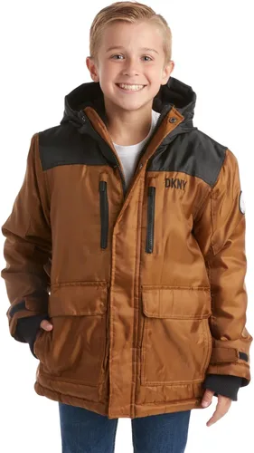 Vista 2 de DKNY Abrigo de invierno para niños Parka pesada aislada Chaqueta de esquí resistente a la intemperie (8-20)