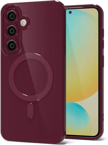 Vista 42 de Svanove Funda magnética de silicona para Samsung Galaxy S22, compatible con Magsafe, bonita funda para mujer, goma de gelatina brillante delgada
