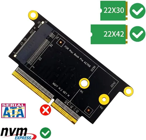 Vista 5 de HLT NGFF M.2 NVMe Key M 2230/2242 - Adaptador para MacBook A1708