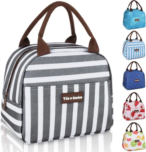 Vista 14 de Tirrinia Bolsas de almuerzo para mujeres y hombres, bonita bolsa de almuerzo aislada, lonchera moderna para adultos, bolsa de almuerzo reutilizable