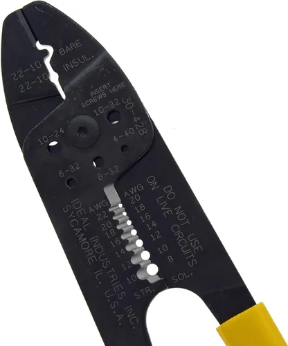Vista 9 de IDEAL Electrical 30-428 Combo de tira y herramienta de crimpado, crimpadora de alambre de precisión, pelacables con 3 nidos de engarzado, agarre
