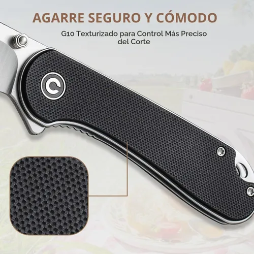 Vista 5 de CIVIVI Cuchillo de bolsillo - Elementum Cuchillo plegable con hoja Wharncliffe Nitro-V de 2.97 pulgadas, mango G10, ideal para regalo EDC al aire