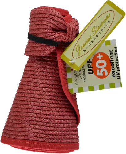 Vista 2 de Jeanne Simmons - Visera de paja de papel para mujer con protección ultravioleta UPF 50+