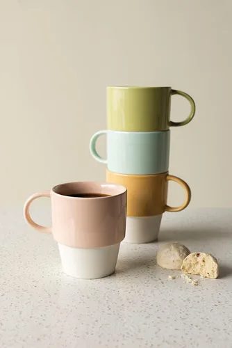 Vista 6 de Now Designs Juego de 4 tazas de gres, flora