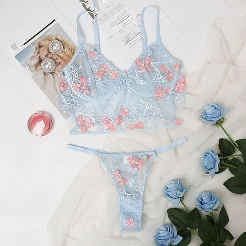 Vista 9 de Mnhhatv Lencería sexy de 2 piezas para mujer para sexo travieso juego transparente de encaje floral tedy body de lencería sexy, Rojo