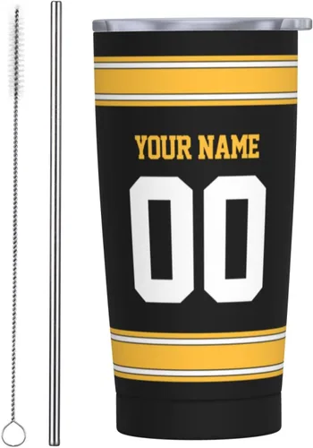 Vista 12 de Arizona - Vaso aislado personalizado con número de nombre, vasos de fútbol personalizados con pajita, taza de viaje personalizada para café, regalos